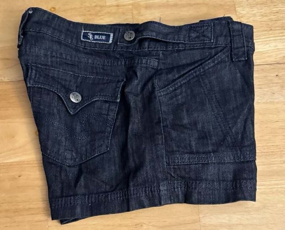 ST blue Dark Wash Denim Flap Pocket Shorts Size 30